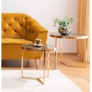 Комплект SIGNAL DELIA II (2 стола журнальных) мраморный эффект/золотой, 45/45, 59/52